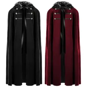 Vintage Fur Collar Cape Coat - Warm Winter Cloak for Women & Men Fantasy Costume Cosplayer