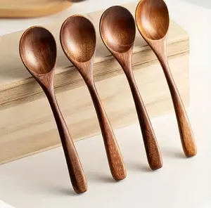 Handmade Wooden Coffee Spoons for Kitchen Utensils Cutlery Tableware Sturdy Tea (1 spoon)