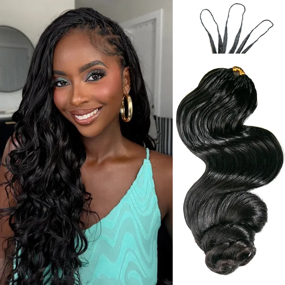YWIGS Crochet Human Hair for Miracle Knots Loose Wave Feather Crochet Hair Pre-Separated Loose Wave Human Crochet Hair for Boho Braids 60 grams/bundle #backtoschool #backtoschoolshopping