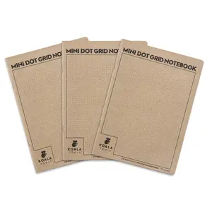 Koala Tools | Bullet Notebook - Mini Dot Grid Notebook (3 Pack) | 5" x 7", 60 pp. - Durable Kraft Cover with 1/8" Dotted Grid