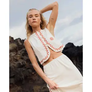 Secret Cove Woven Top - Salt Crystal