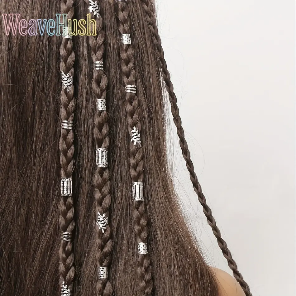 40Pcs Hollow Iron Hair Rings, Dreadlock Jewelry Accessories, Metal Hollow Hair Extension Beads, Adjustable Iron Ring Clips for Braids Dreadlocks Hair Decor