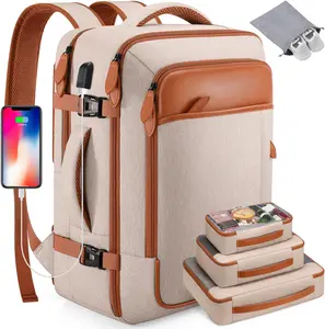 Miusse 17Inch Travel Backpack 40L Laptop Backpack Waterproof with Packing Cubes & Shoe Pocket Flight Approved Carry-On for Flights Portable Organized