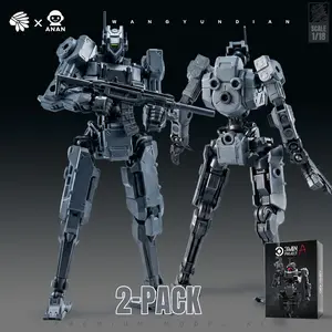 2-Pack 1/18 Scale Sci-Fi Mecha Model Kit, High-Mobility Robot Models, 3mm Universal Interface, Cyberpunk Robot Set with Full Accessories