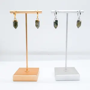 Enchanted Labradorite Huggy Hoops - Hypoallergenic, Nickel free, Light weight - Natural Real Crystal Earrings