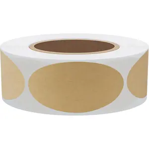 1x2 inch Oval Stickers Blank Color Coding Labels 500 count per Roll for Marking Warehouses Scrapbooking ()