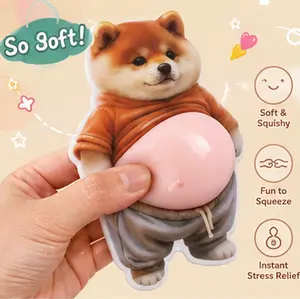 [US Stock] 3D Big Belly Cute Dog Stickers 12Pcs | Squishy Stress Relief Puppy Decals | Kawaii Dimensional Fidget Toy For DIY Phone Case Laptop Water Bottle | Fun Aesthetic Journal Scrapbook Planner Decor | Teen Girls Kids Birthday Party Favors Gift