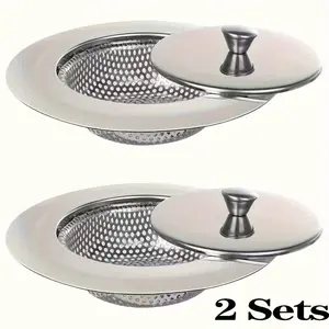 Stainless Steel Kitchen Sink Drain Filter Mesh Set, Anti-Clog Dishwasher Safe, 4.5 Inch Standard Drain Hole, Easy Clean Rust Resistant
