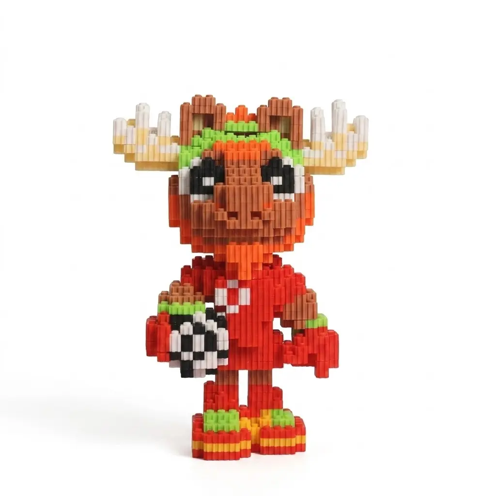 2026 W-Cup Soccer Mascot Micro Building Bricks (1000+ Pcs)- 7.5 Inch Mini Block 3D Puzzle Display Piece, Focus & Skill Building Construction Kit, Cool Hobby Gift for Guys
