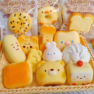 Cute Cartoon Squeeze Toys, Kawaii Squishies Slow Rising Stress Relief Toys, Soft Animal Bread Shape Fidget Toys for Kids Adults, Anxiety Relief Squeeze Toys for Birthday, Christmas, Party Favors, Desk Decor