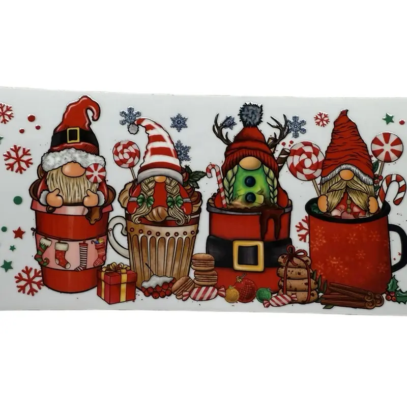 Custom Snow Globe Tumbler Cups Christmas Edition with Festive Gnome Design and Candy Canes Perfect for Holiday Drinks