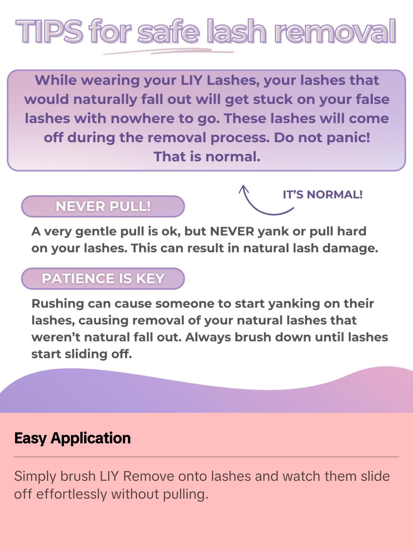 LIY Remove - oil based non damaging diy eyelash remover DIY lash cluster remover easy removal