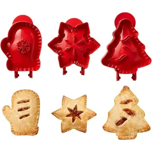 3-Piece Hand Pie Molds Set - Non-Stick Dough Press with Cutter for Mini Pies/Cookies - BPA-Free & Easy Clean