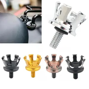 Harley Davidson Universal Fit Rear Seat Bolt Base for All Models (1996 and Up), Aluminum Crown Style Screw Mounting Plate