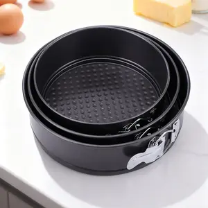 Non-Stick Round Cake Mold Baking Pan with Locking Clasp, Baking Tool, Home Use Live Bottom Oven Tray, Durable & Easy Clean Design