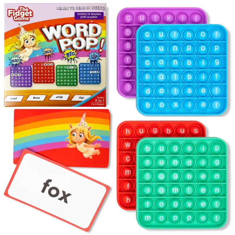 The Fidget Game: Word Pop! – Master 50 CVC Words, Learn Phonics, and Build Reading Skills (Pre-K to Grade 1)