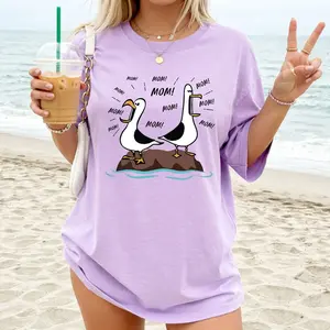 Comfort Colors Seagull Mom Mom Mom T Shirt, Funny Mother's Day Gift For Mommy Tee, Finding Nemo, Unisex Short Sleeve Tee, Classic Streetwear