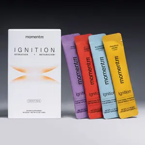 momentM Ignition Hydration Drink Mix - Supports Steady Energy & Focus - with Magnesium, Electrolytes, Adaptogens, InnoSlim & Holy Basil - Sugar Free (Variety Pack)