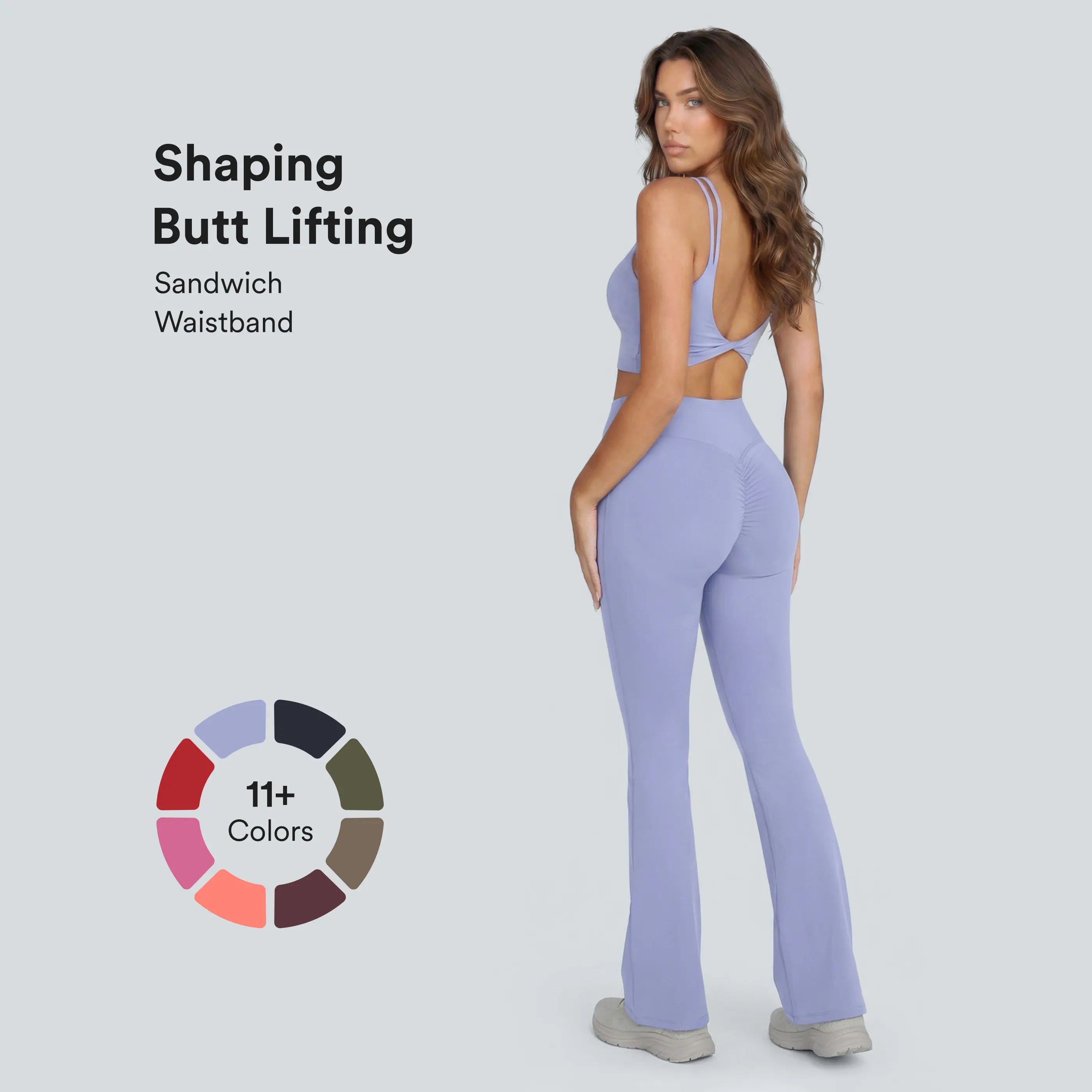 【Creator’s Pick】Halara UltraSculpt High Waisted Scrunch Butt Lifting Tummy Control Pocket Shaping Yoga Bootcut Leggings-Double Straps Twisted Backless Cropped Yoga Tank Top