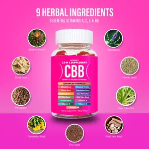 CBB Women's Gummies - Women's Supplement - Berry Flavored - Essential Vitamins A C E B6 - Herbal Ingredients - 60 Count - Vegan & Gluten-Free - Gelatin-Free