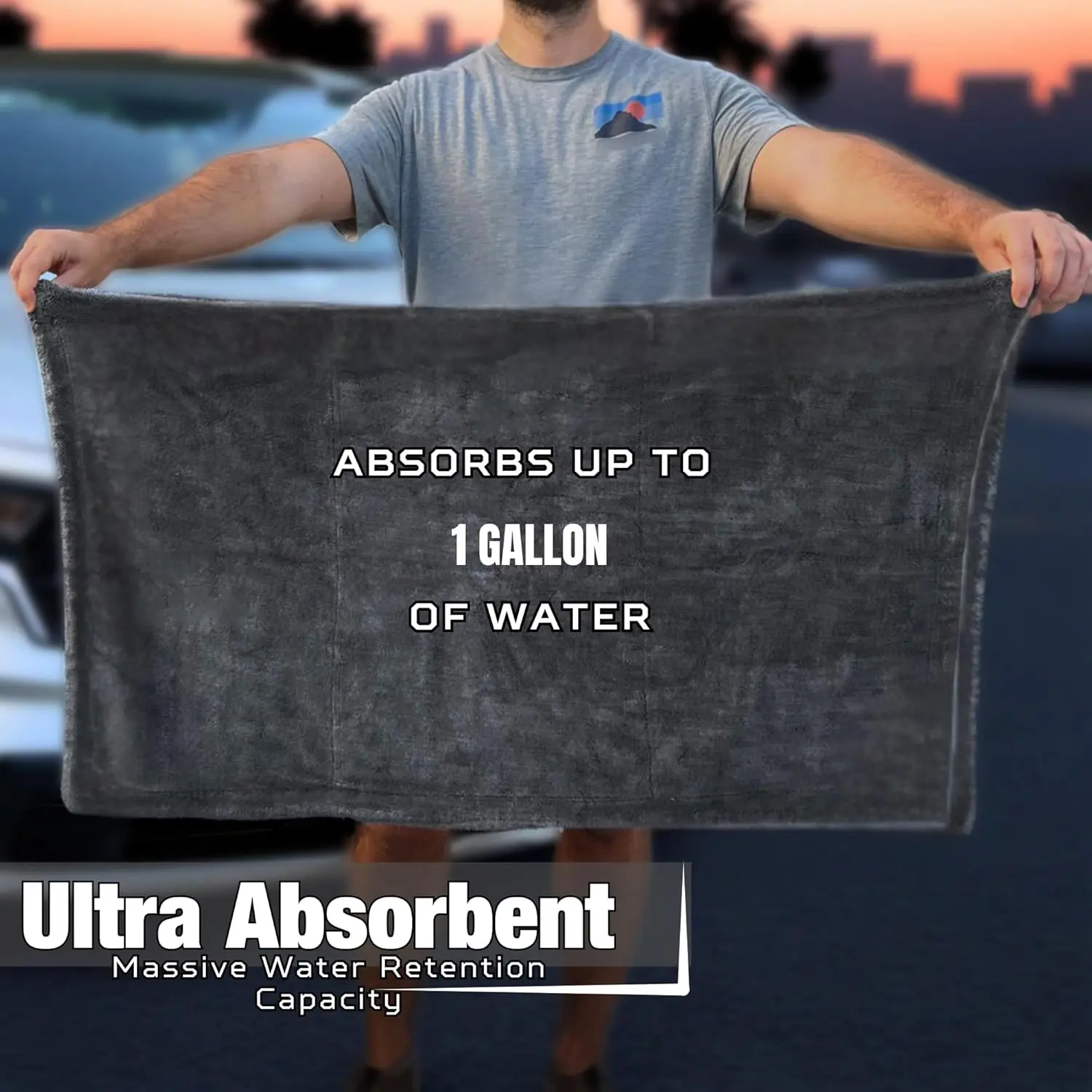 24"x48"  Extra Large Twisted-Loop Drying Towel, 1300GSM, Streak Free, Lint Free, Reusable - Car Accessories, Bath Towels, Microfiber Cleaning Cloth - One Pass is All You Need