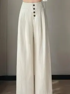 Elegant Girl's Fashion Guide, Flowy Wide-Leg Pants, Comfortable and Proportional Fit, Perfect for Gentle Style, Spring
