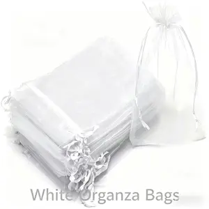 25 Breathable Mesh Organza Bags, Transparent Drawstring Pouches, Ideal for Wedding Gifts, Jewelry Packaging, Holiday Presents, Cosmetics, Party Gift Packs