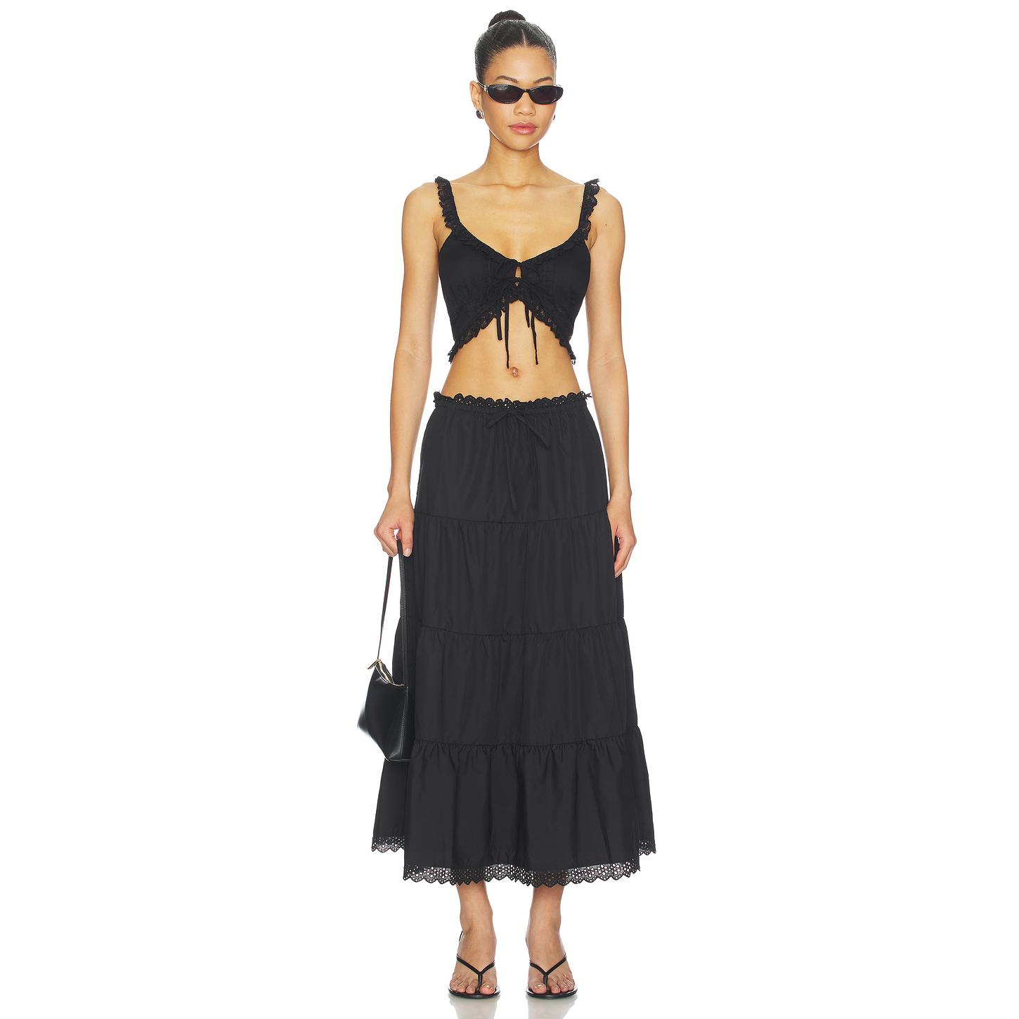 MORE TO COME Angela Maxi Skirt in Black