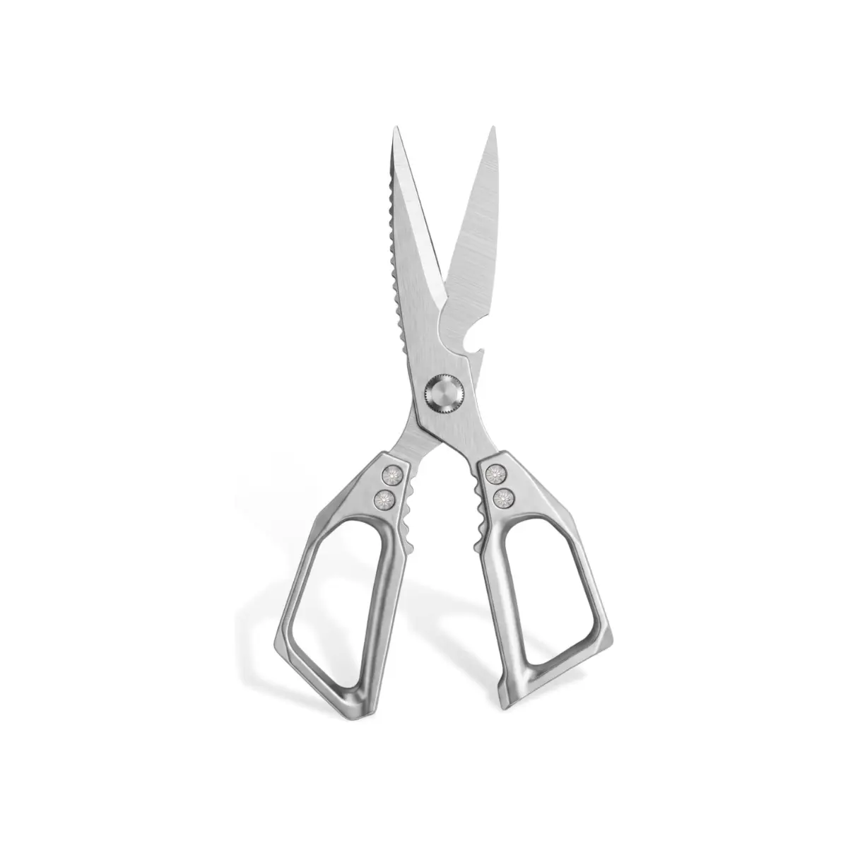 Heavy Duty Kitchen Scissors, Stainless Steel Kitchen Shears, Sharp Meat & Poultry Scissors, Japanese Style Cooking Shears for Chicken, Fish, Herbs & Food, Dishwasher Safe Multipurpose Kitchen Tool, Silver