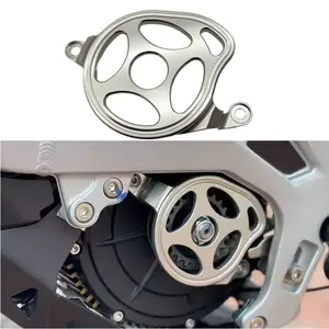 Motor Pulley Guard Aluminum Alloy for Surron Light Bee X S, CNC Engine Case Saver Cover for Segway X160 X260 Sprocket Cover Off-Road Motorcycle SURRON Parts, Ventilated Engine Case Guard