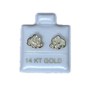 14K Real Gold Elephant Earrings Studs - Elegant Design for Women, Timeless Jewelry with Charming Motif, Versatile & Chic Accessory