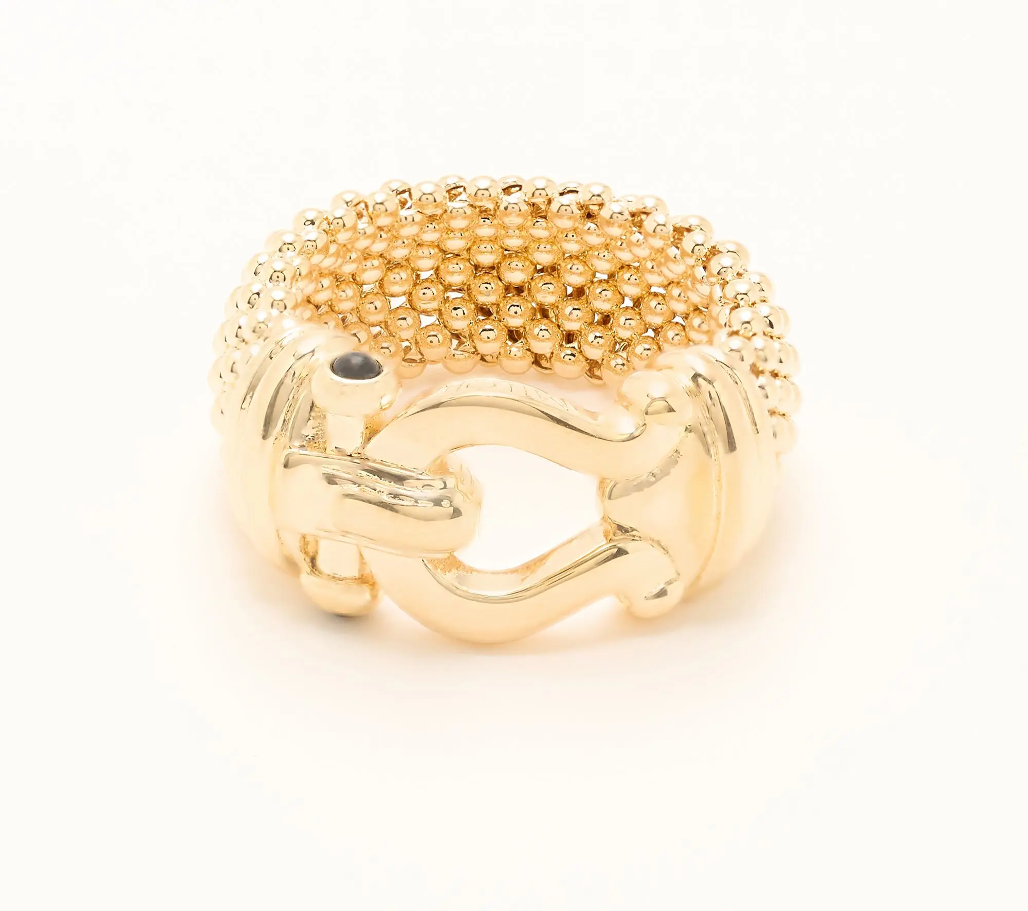 David Markstein Bronze Mesh Status Buckle Clasp Ring