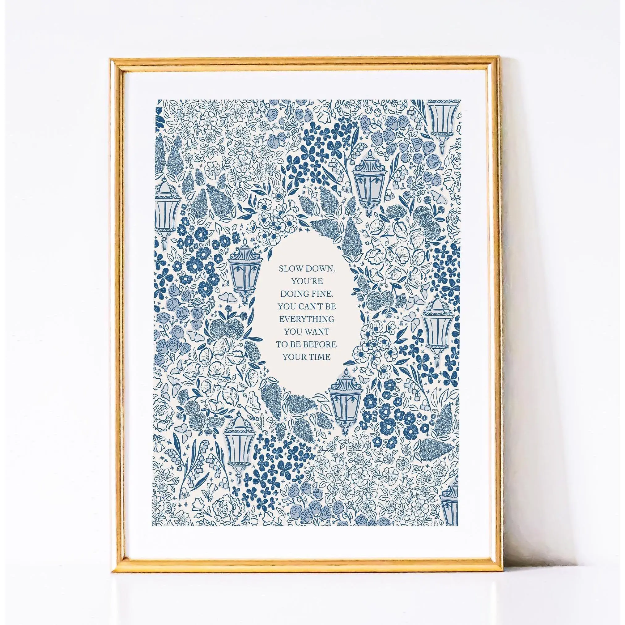 GRACEFUL Slow Down You're Doing Fine | Billy Joel, Vienna | Wall Art | Vintage Blue Aesthetic