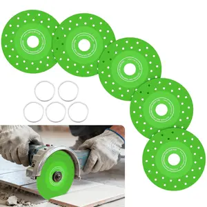 5PCS 4.5"(115 * 22.23mm) Glass Cutting Disc for Angle Grinder, Rock Slab Grinding Disc Diamond Cutter Saw Blade, Ultra-Thin Cutting Grinding for Marble Granite Porcelain Tile Glass