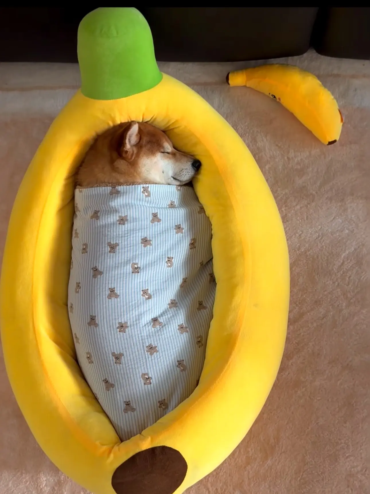 Banana-shaped pet bed — winter warming mat, suitable for small and medium dogs and cats, supports comfortable sleep and cozy rest