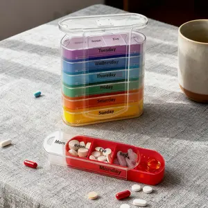 Portable Pill Storage Box,Travel Pill Organizer,Weekly Mini Pill Organiser,Pocket Size Dustproof Remedies Pillsbox,Daily Medicine Organization Case Healthier Traveling Healthcare Aid