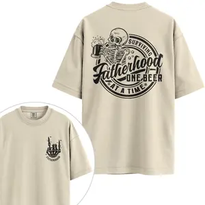 Comfort Colors Beer Dad Shirt, Surviving Fatherhood Skeleton Graphic Tee, Funny Father’s Day Gift for Dads