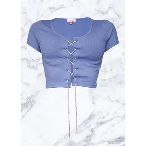 Lace Me Up in Jewels Crop