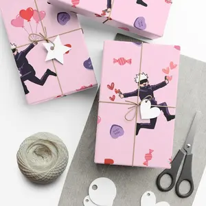 Satoru Gojo Valentine Gift Wrap Paper, Custom Jujitsu Kaisen Gift Wrap, Anime Gojo Valentine Gift Wrap