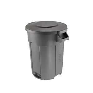 32 gal. Grey Heavy Duty Commercial Outdoor Trash Can with Domed Lid