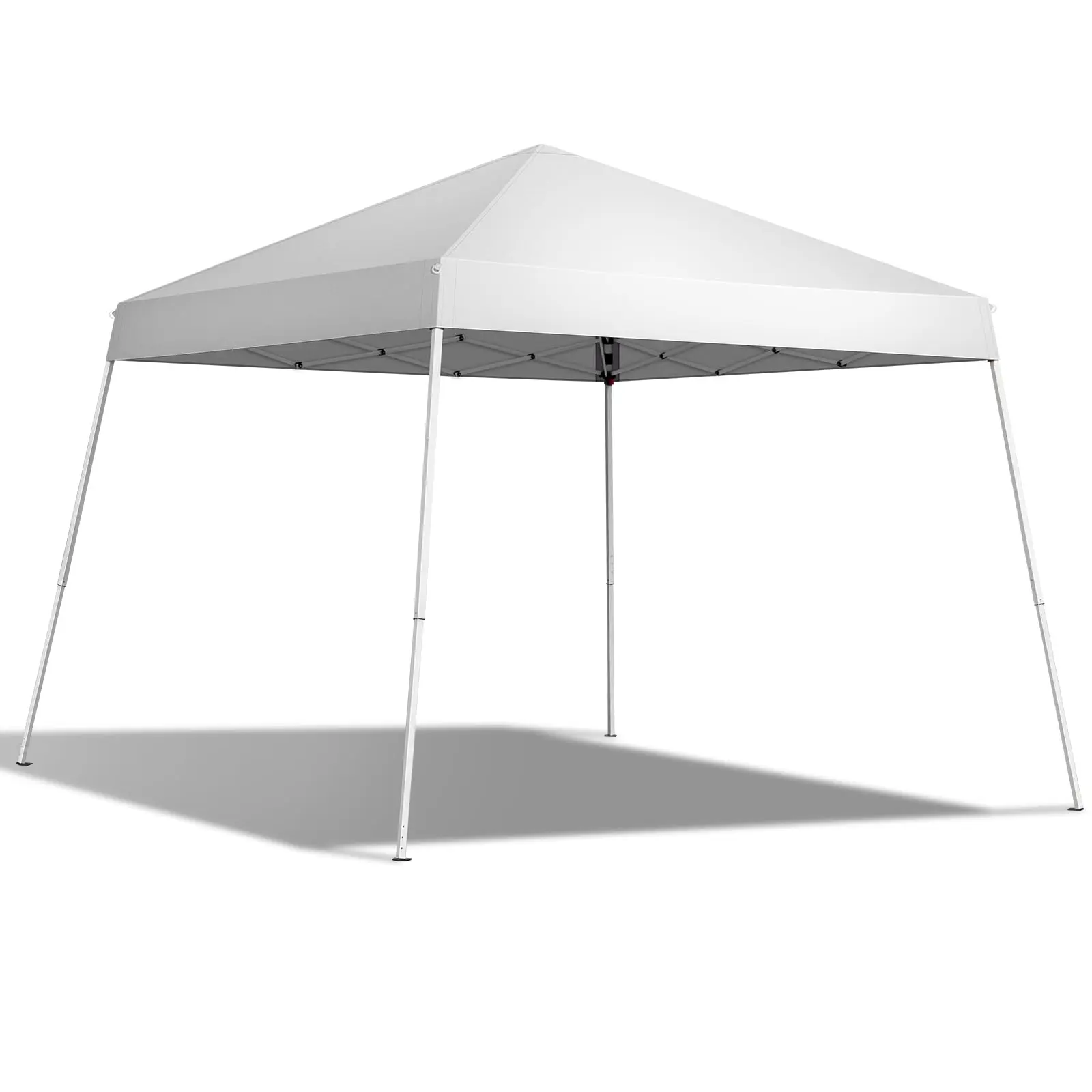10x10 ft (118x118 in/300x300 cm) Pop-Up Gazebo Family Sun Shelter - White Waterproof UV Resistant Lightweight Outdoor Patio Canopy, Sunscreen Fabric, Portable Folding Steel Frame, Easy Setup Square Tent for 5-8 People, All Kinds of Events