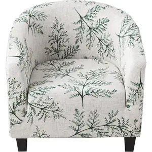 CRFATOP Soft Club Chair Slipcover Stretch Barrel Chair Covers Printed Tub Chair Slipcovers Round Couch Covers Spandex Armchair Sofa Cover Removable Furniture Protector for Living Room,C02