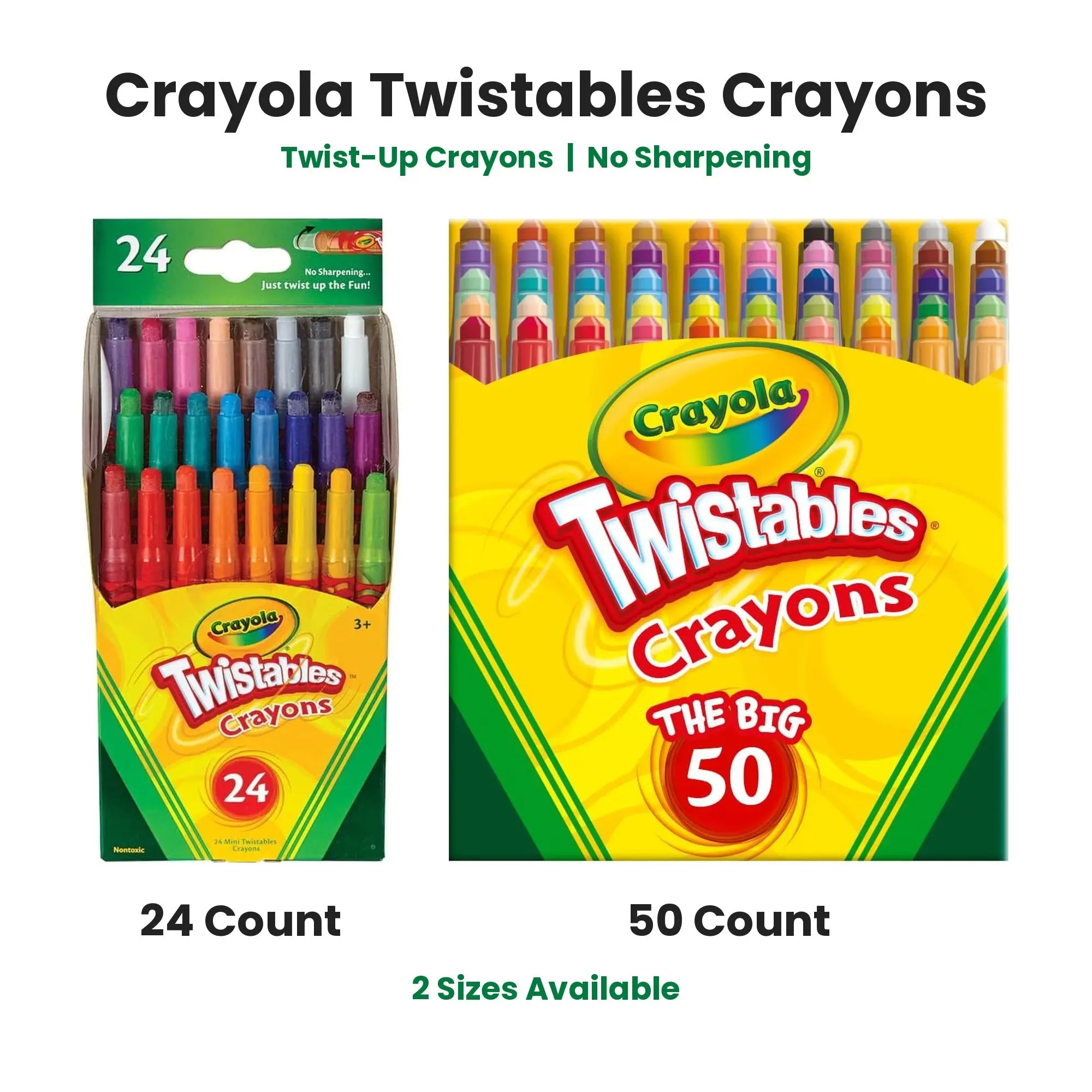 Twistables Crayons | Available in 24 and 50 Count Sets