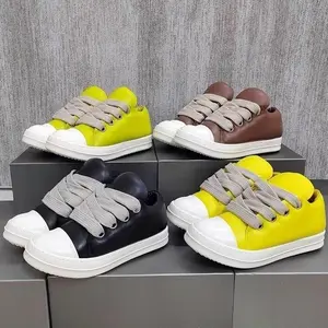 Outoor designer genuine leather bread Shoes ro Low Top Gothic Casual trainers for Men and Women wide shoeslaces Flat retro Shoes