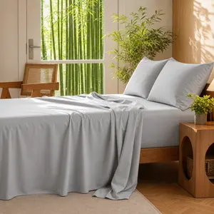 4/6-Piece Extra Deep Pocket Bamboo Bed Sheet & Pillowcase Set - Ultra-Soft, Breathable, Cooling, Wrinkle-Free Hotel Luxury Bedding for Kids & Adults