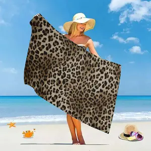 Leopard Print Digital Beach Towel, High Absorbent Microfiber Towel, Super Large Comfortable Bath Towel, Travel Essential Gift, Multiple Sizes Available, Design Beach Towel