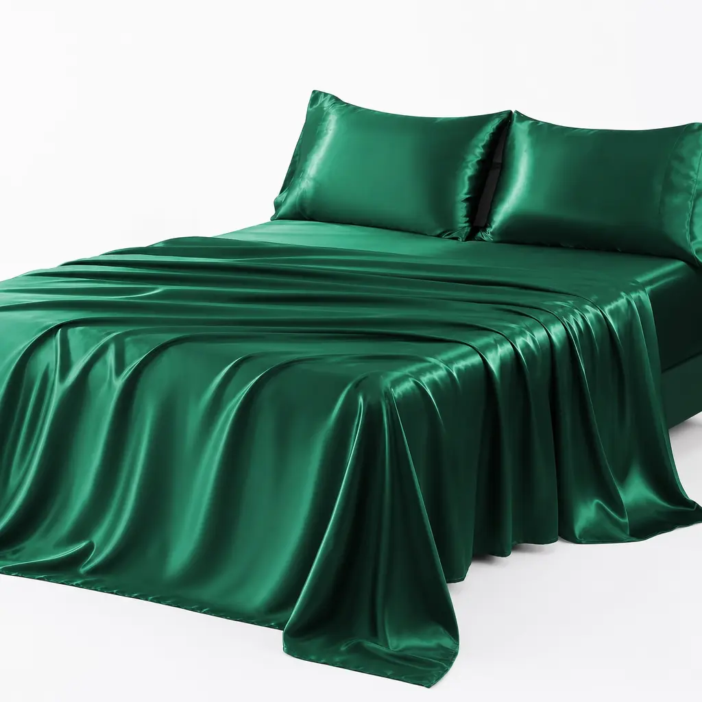 Sasttie Satin Sheets Queen Size - 4 Pieces Luxury Soft Wine Silky Bed Sheets Set with Pillowcases - Smooth Silk-Like Satin Fabric, Reinforced 14 Inches Pocket, Oeko-Tex Certified
