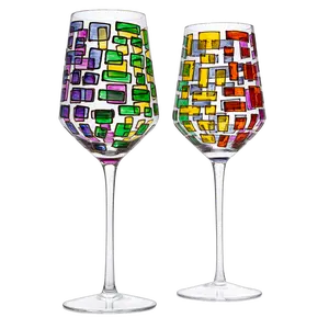 The Wine Savant Renaissance Stained Glass Windows, Artisanal Hand Painted Glassware Gift Idea Her, Him, Birthday, Mom, Housewarming, Gifts Ideas for Women & Men Art Deco (Stemmed Wine Glasses)