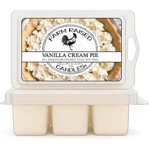 Vanilla Cream Pie Wax Melts 2-Pack (6 oz) | 100% American Soy Wax • Hand-Poured • Sweet Bakery Scent • Pet Safe • Gift Ready • 6 Cubes Each