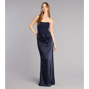 Vivienne Formal Woven Satin Pleated Dress